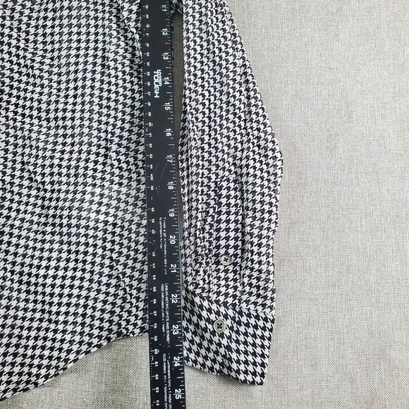 BROOKS BROTHERS Shirt Womens Small Relaxed Houndstooth Blouse Chiffon New - Picture 16 of 16